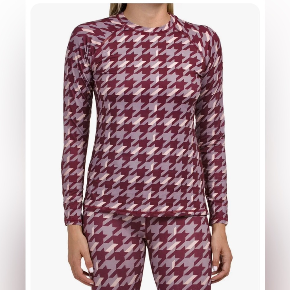 NWT Kyodan Crew Neck Houndstooth Base Layer
